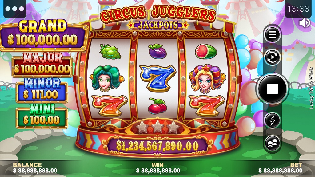 Screenshot of Circus Jugglers Jackpots slot from Microgaming