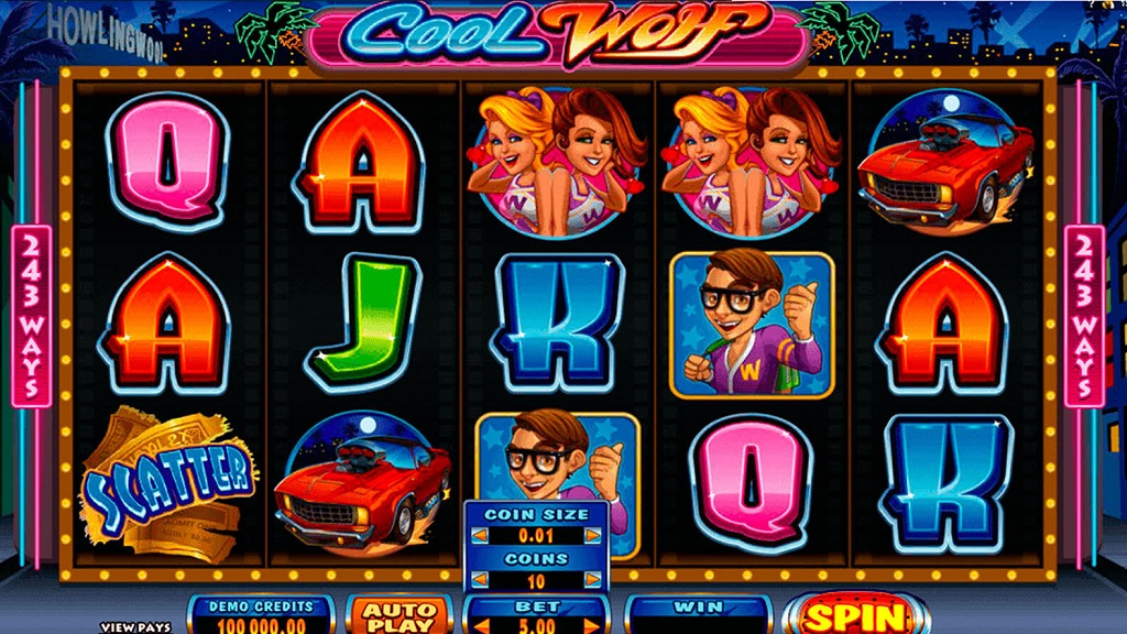 Screenshot of Cool Wolf slot from Microgaming
