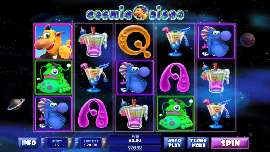 Screenshot of Cosmic Disco slot from Playtech
