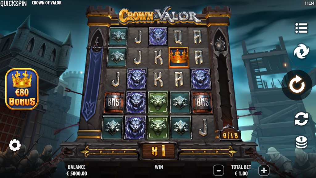 Screenshot of Crown of Valor slot from Quickspin