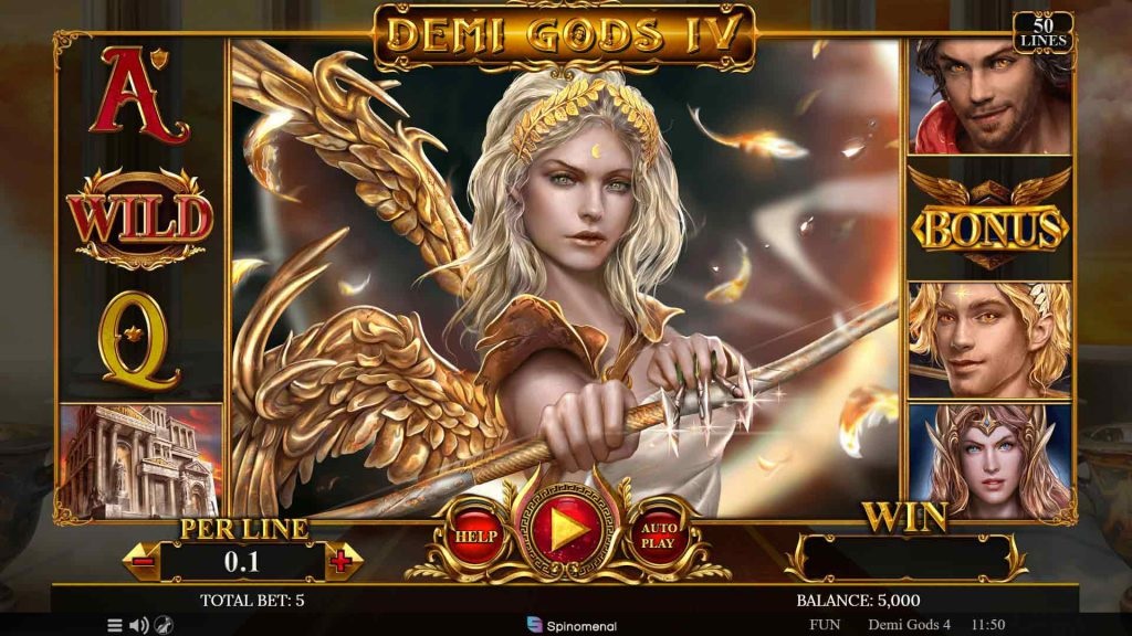 Screenshot of Demi Gods IV slot from Spinmatic