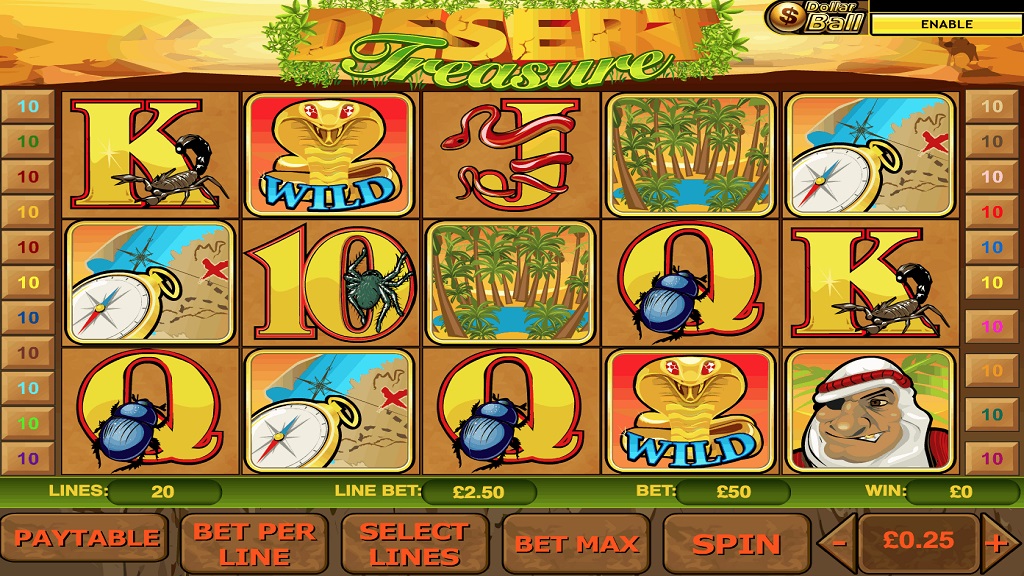 Screenshot of Desert Treasure II slot from Playtech