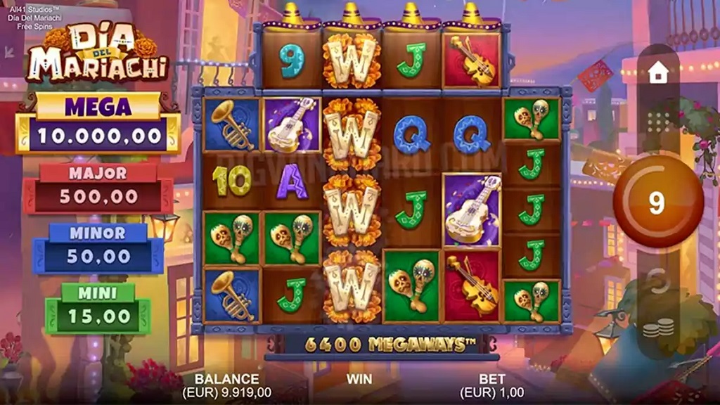 Screenshot of Dia del Mariachi Megaways slot from Microgaming