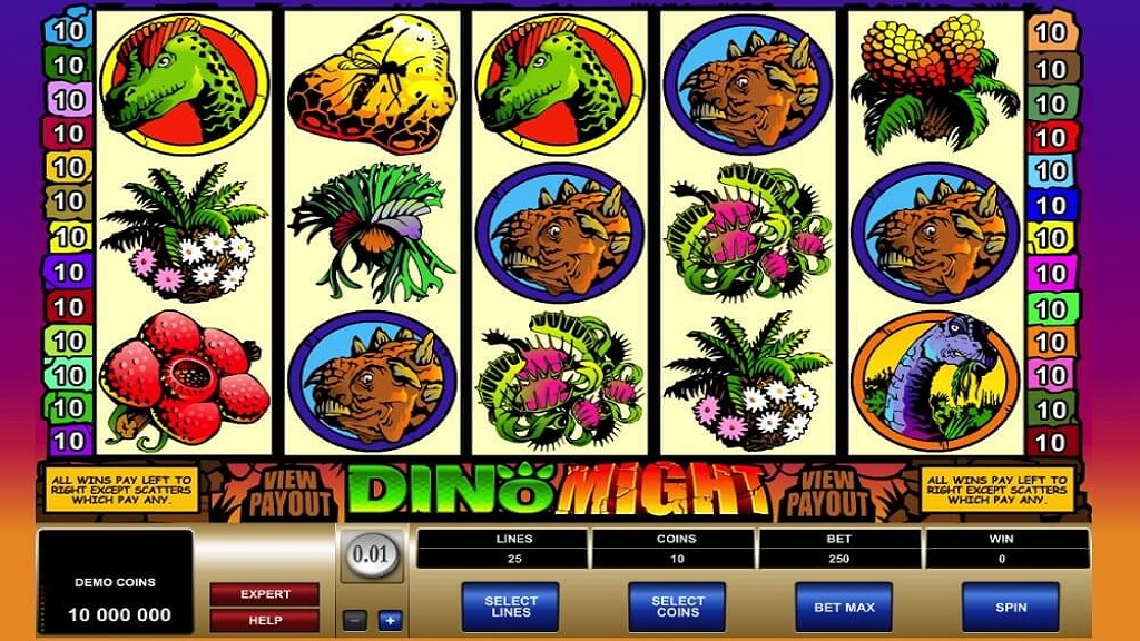 Screenshot of Dino Might from Microgaming