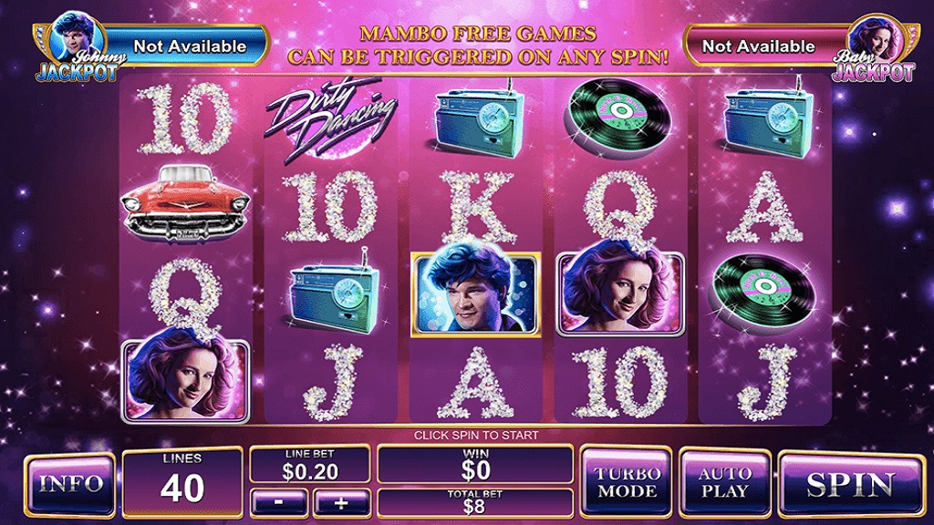 Screenshot of Dirty Dancing slot from Playtech