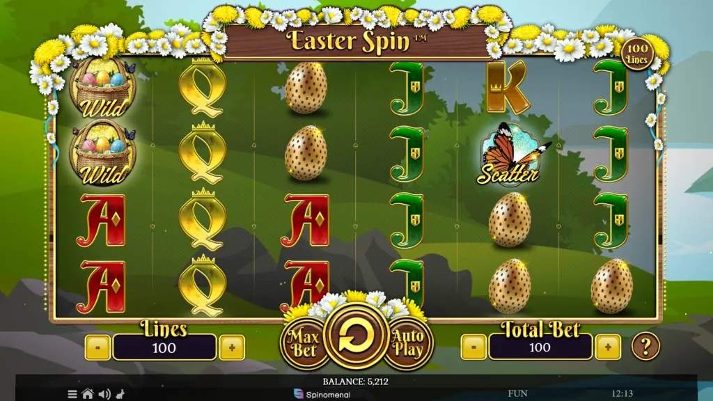 Screenshot of Easter Spin slot from Spinomenal
