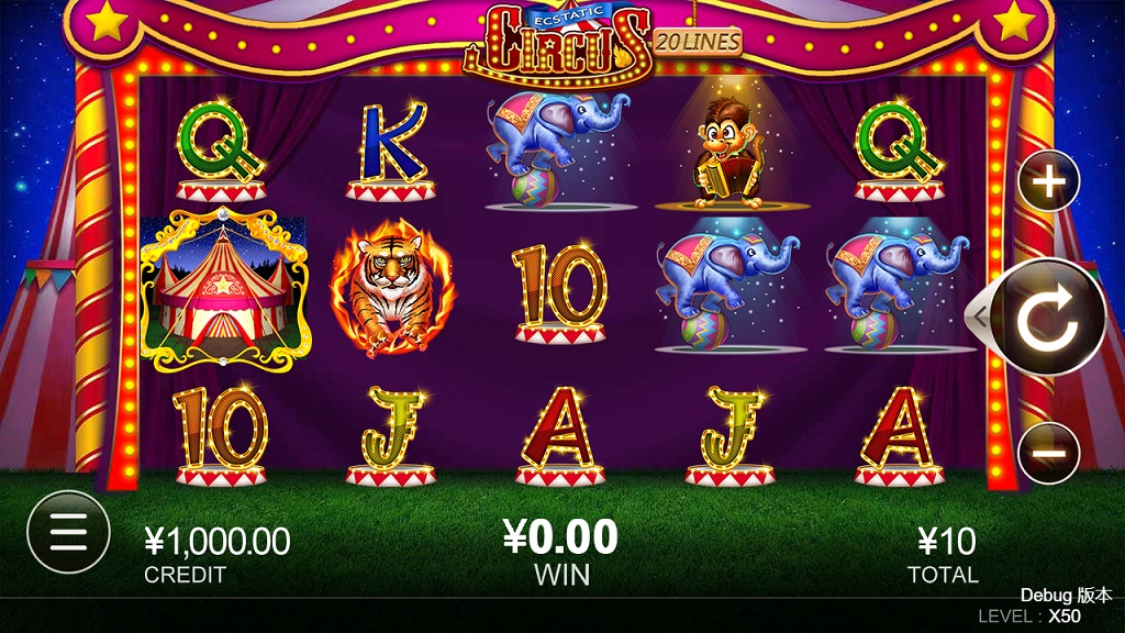 Screenshot of Ecstatic Circus slot from CQ9 Gaming