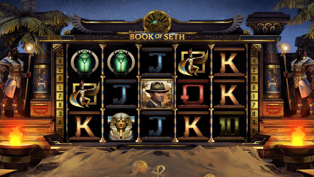 Screenshot of Ed Jones and the Book of Seth slot from Spinmatic