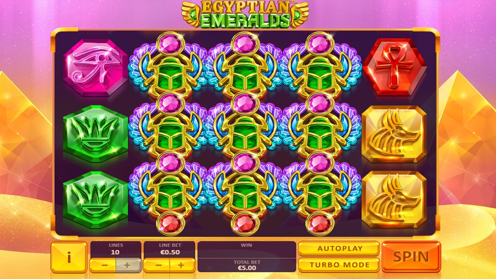 Screenshot of Egyptian Emeralds slot from Playtech