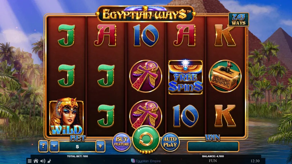 Screenshot of Egyptian Ways slot from Spinomenal