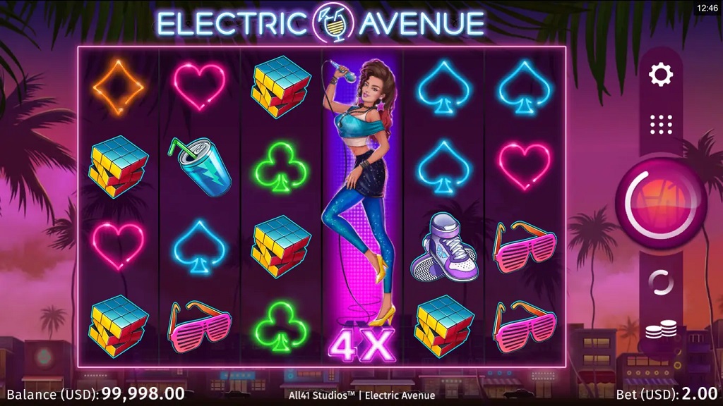 Screenshot of Electric Avenue from Microgaming