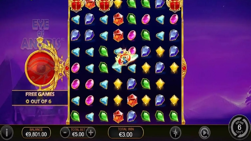 Screenshot of Eye of Anubis slot from Playtech