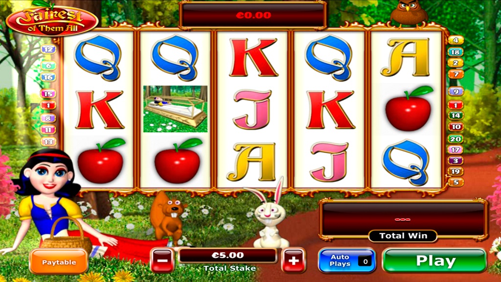 Screenshot of Fairest of Them All slot from Playtech