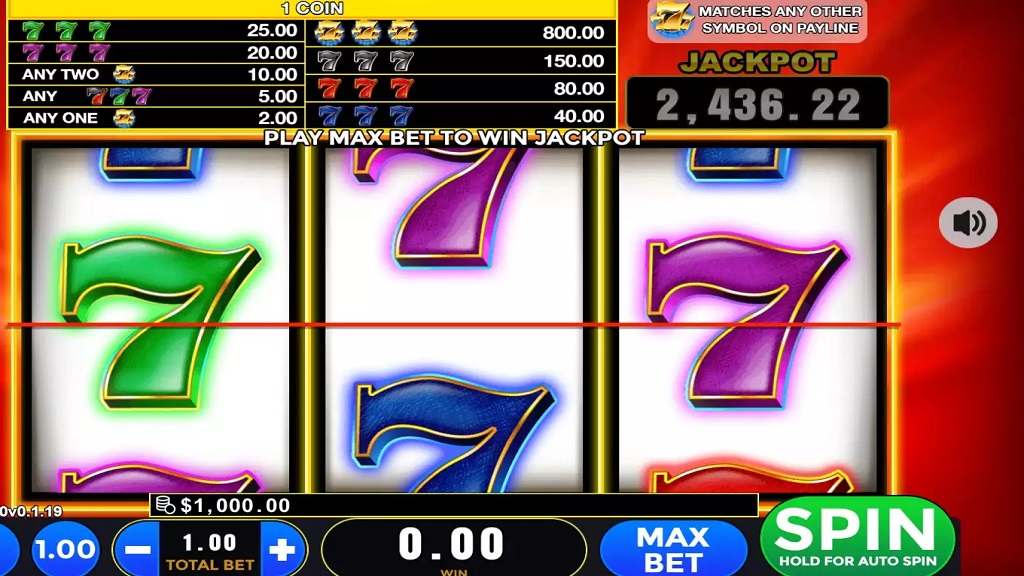 Screenshot of Fantastic 7s from Microgaming