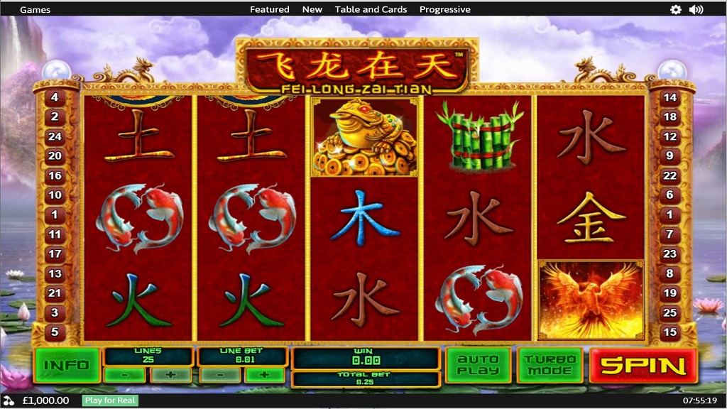 Screenshot of Fei Long Zai Tian slot from Playtech