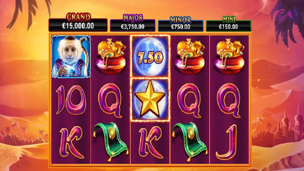 Screenshot of Fire Blaze Jinns Moon slot from Playtech