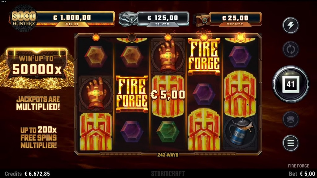 Screenshot of Fire Forge from Microgaming