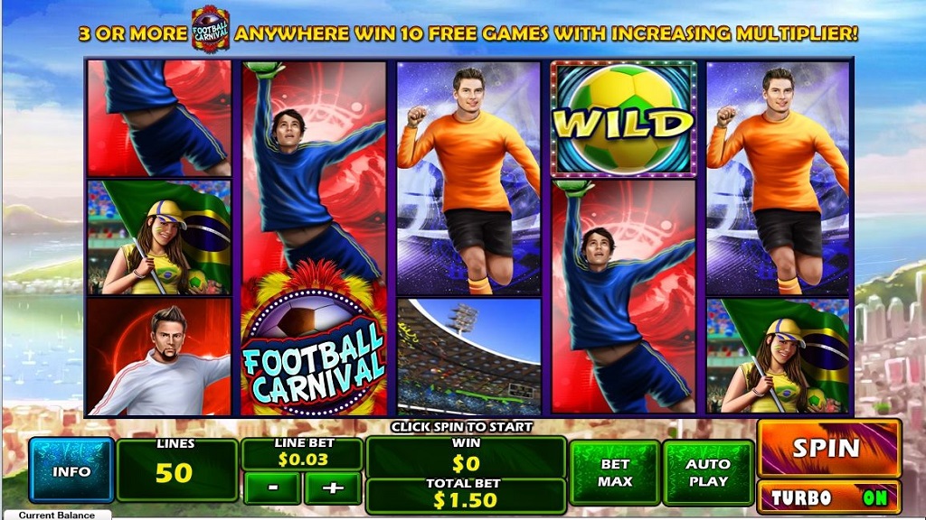 Screenshot of Football Carnival slot from Playtech