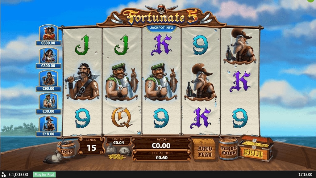 Screenshot of Fortunate 5 slot from Playtech