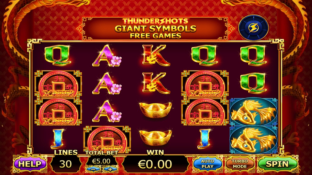 Screenshot of Fortune Fortune Thundershots slot from Playtech