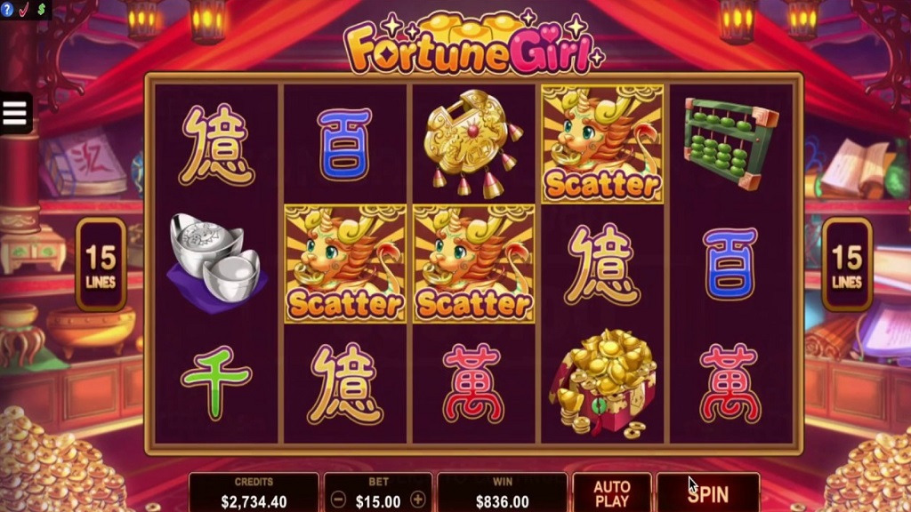 Screenshot of Fortune Girl from Microgaming