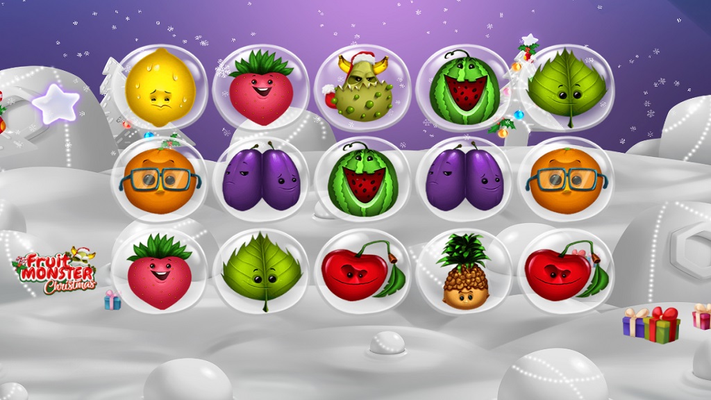Screenshot of Fruit Monster Christmas slot from Spinmatic