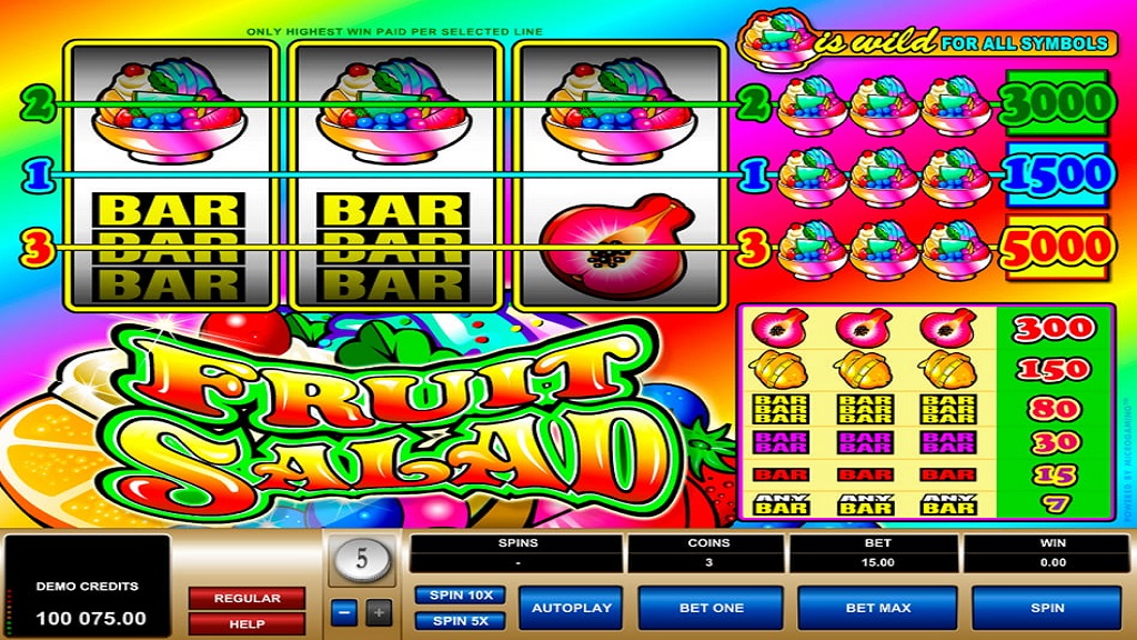 Screenshot of Fruit Salad from Microgaming