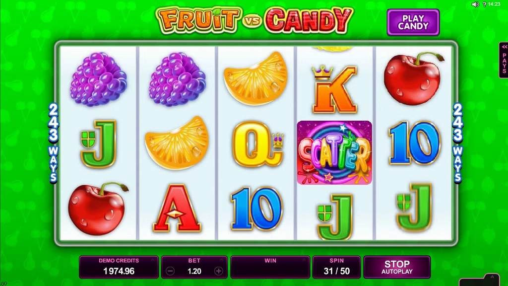 Screenshot of Fruit vs Candy from Microgaming