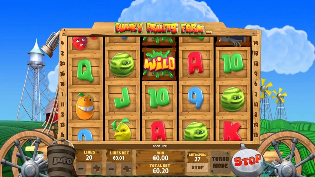 Screenshot of Funky Fruits Farm slot from Playtech