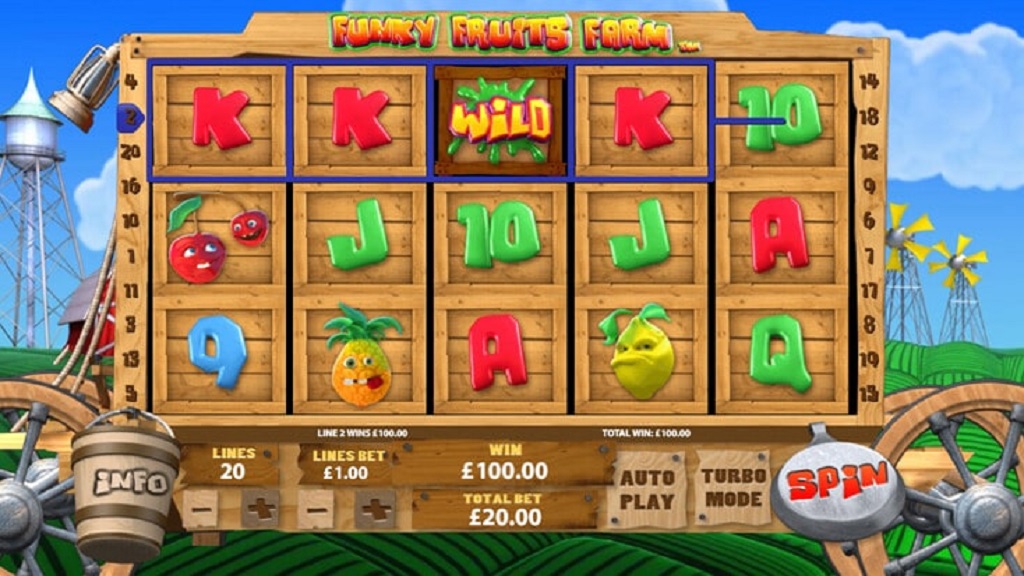 Screenshot of Funky Fruits slot from Playtech