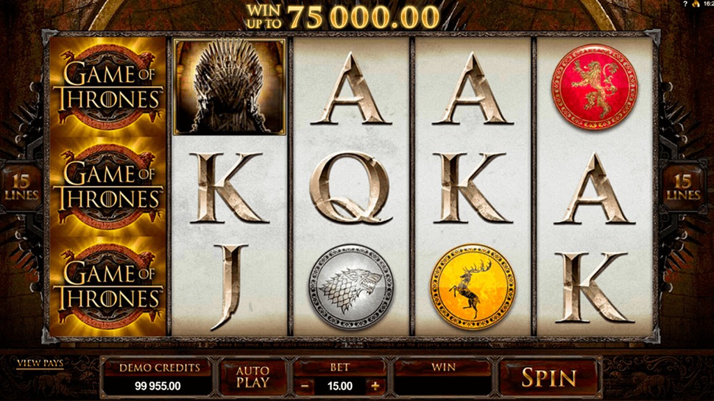 Screenshot of Game of Thrones 15 Lines from Microgaming