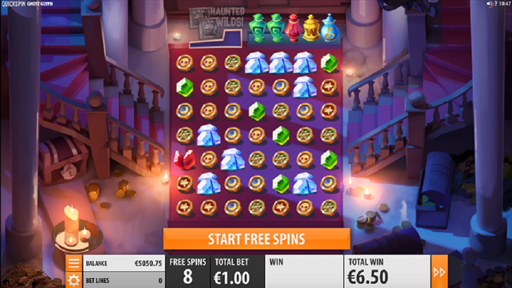 Screenshot of Ghost Glyph slot from Quickspin