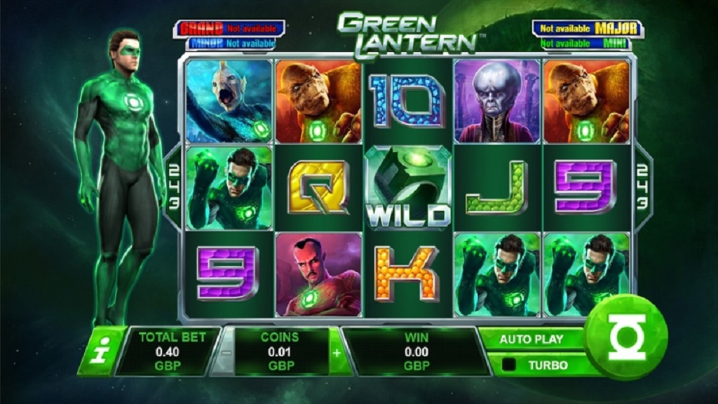 Screenshot of Green Lantern slot from Playtech