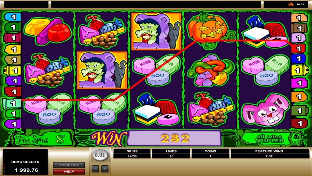 Screenshot of Halloweenies from Microgaming