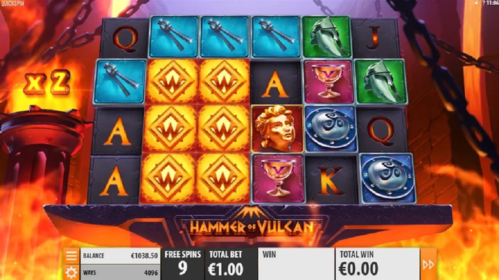 Screenshot of Hammer of Vulcan slot from Quickspin