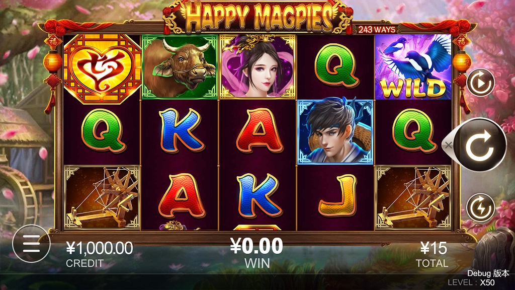 Screenshot of Happy Magpies slot from CQ9 Gaming