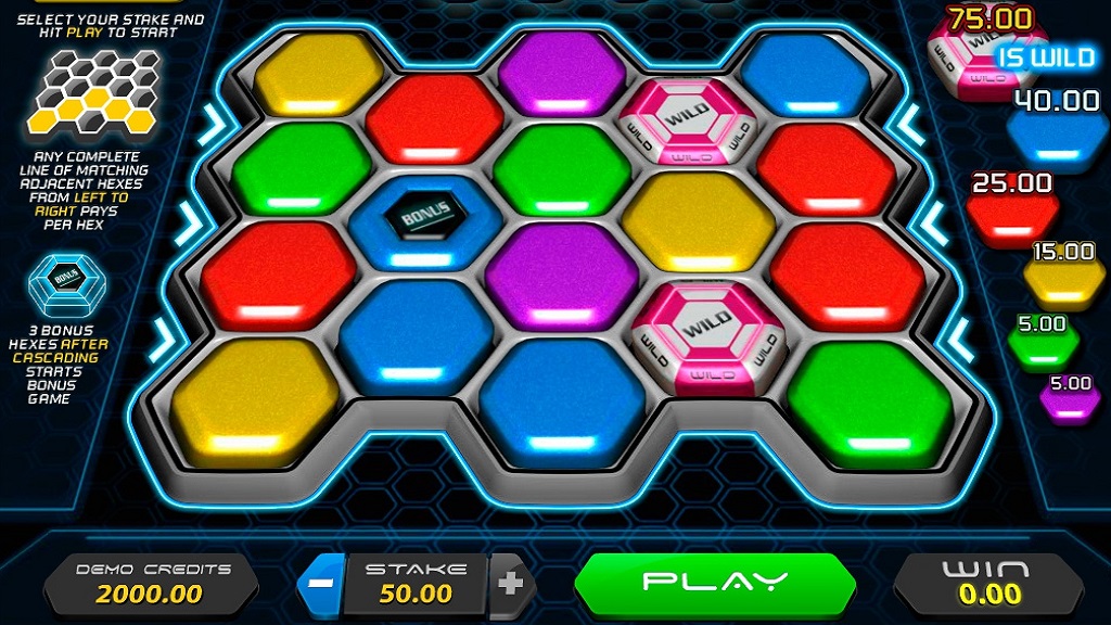 Screenshot of Hexaline from Microgaming