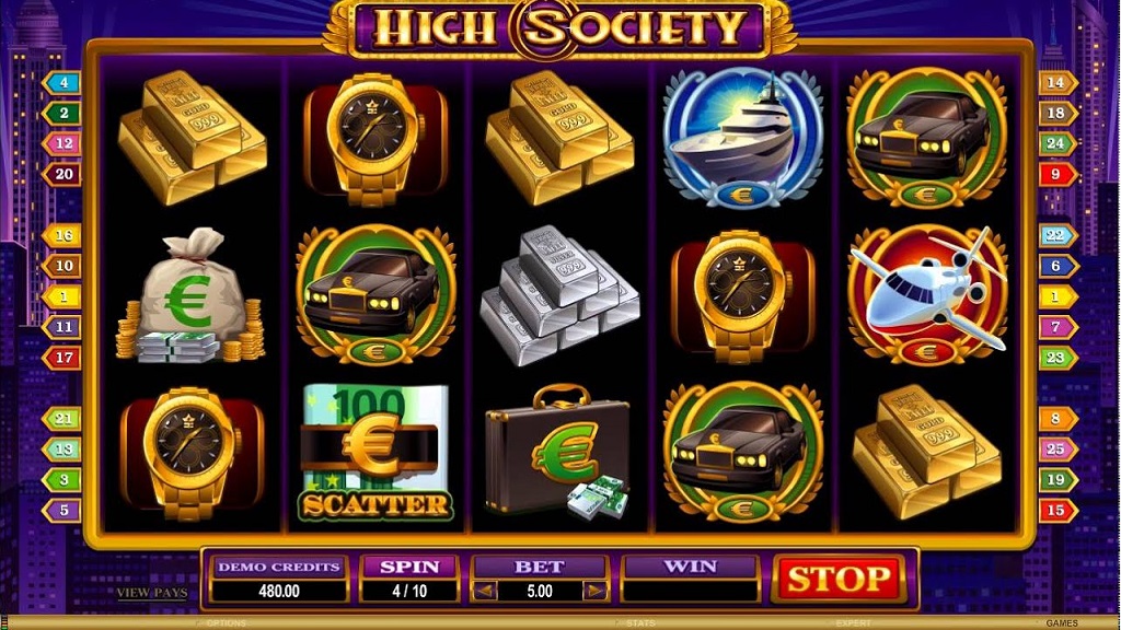 Screenshot of High Society from Microgaming