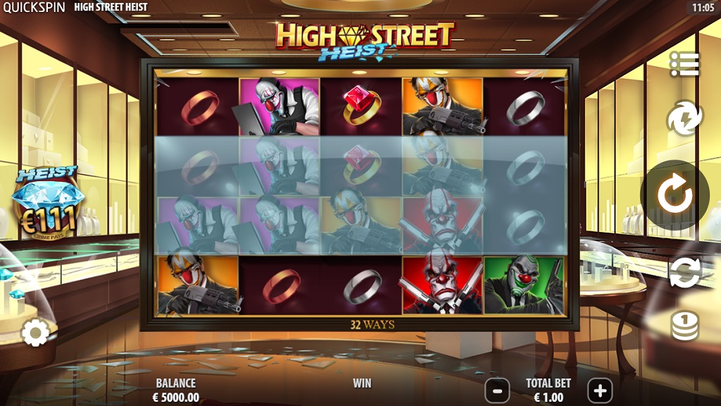 Screenshot of High Street Heist slot from Quickspin