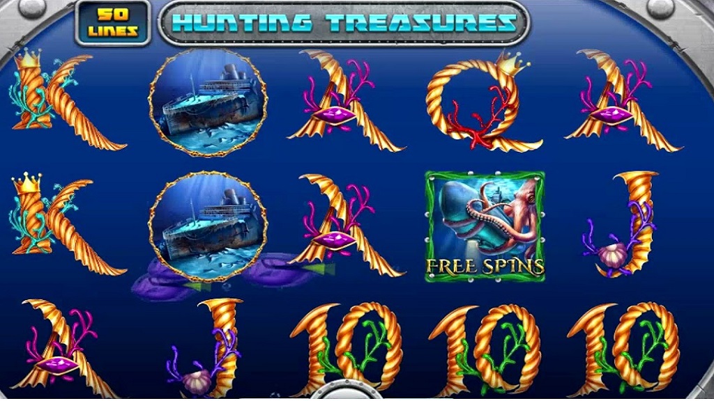 Screenshot of Hunting Treasures slot from Spinomenal