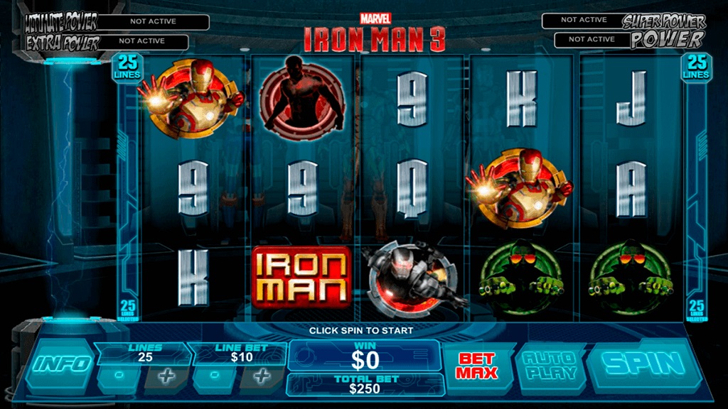 Screenshot of Iron Man 3 slot from Playtech