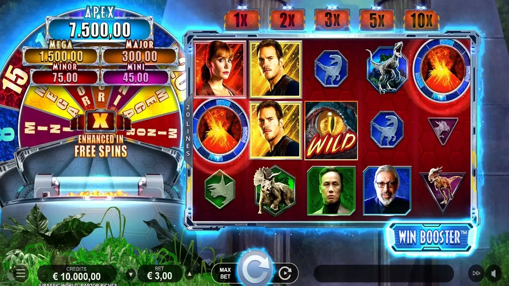 Screenshot of Jurassic World Raptor Riches from Microgaming