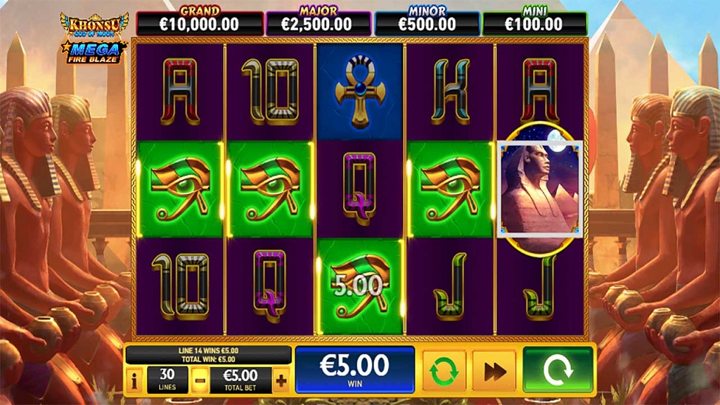 Screenshot of Khonsu God of the Moon slot from Playtech