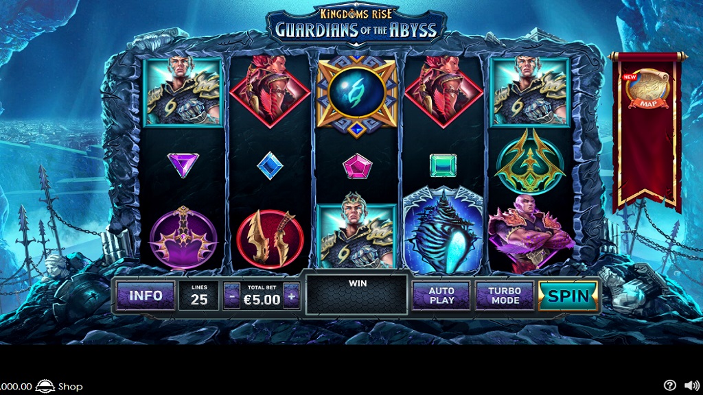 Screenshot of Kingdoms Rise Guardians of the Abyss slot from Playtech
