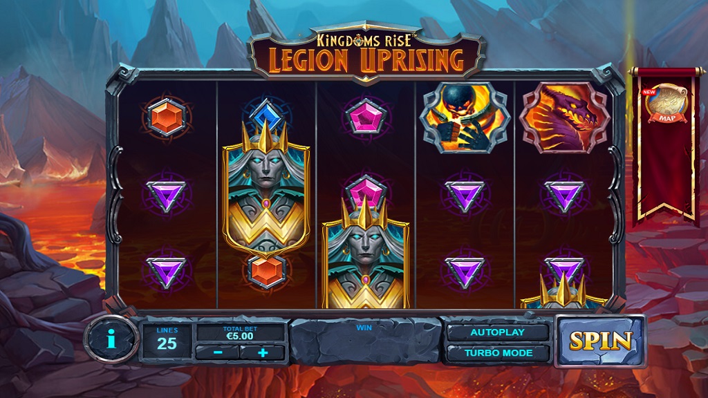Screenshot of Kingdoms Rise Legion Uprising slot from Playtech