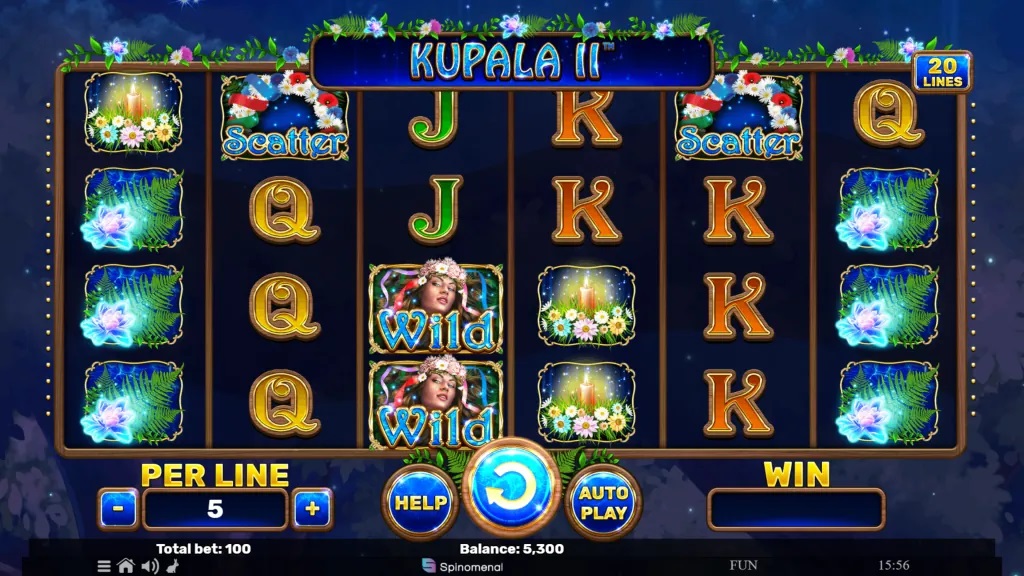 Screenshot of Kupala 2 slot from Spinomenal