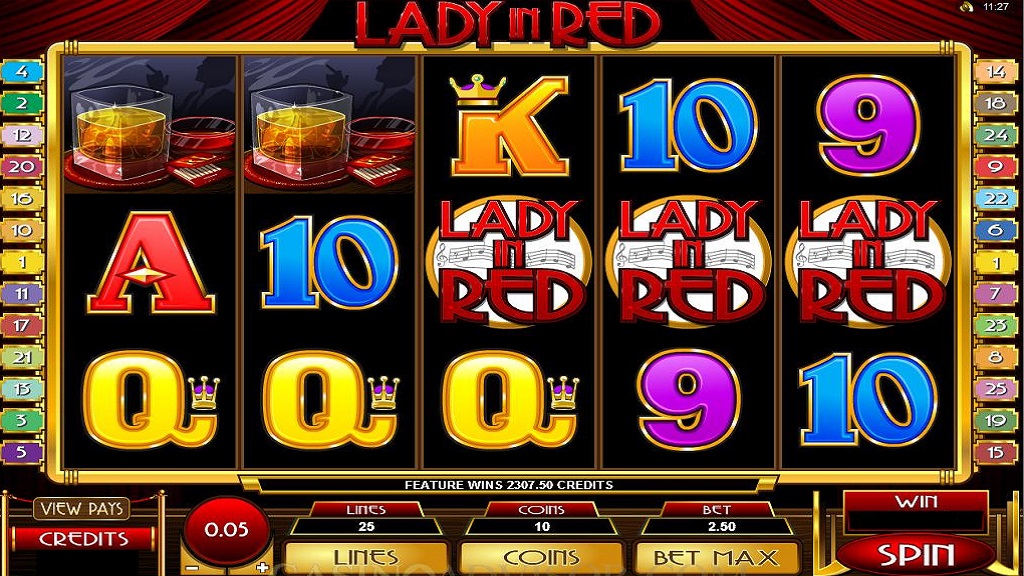 Screenshot of Lady in Red from Microgaming