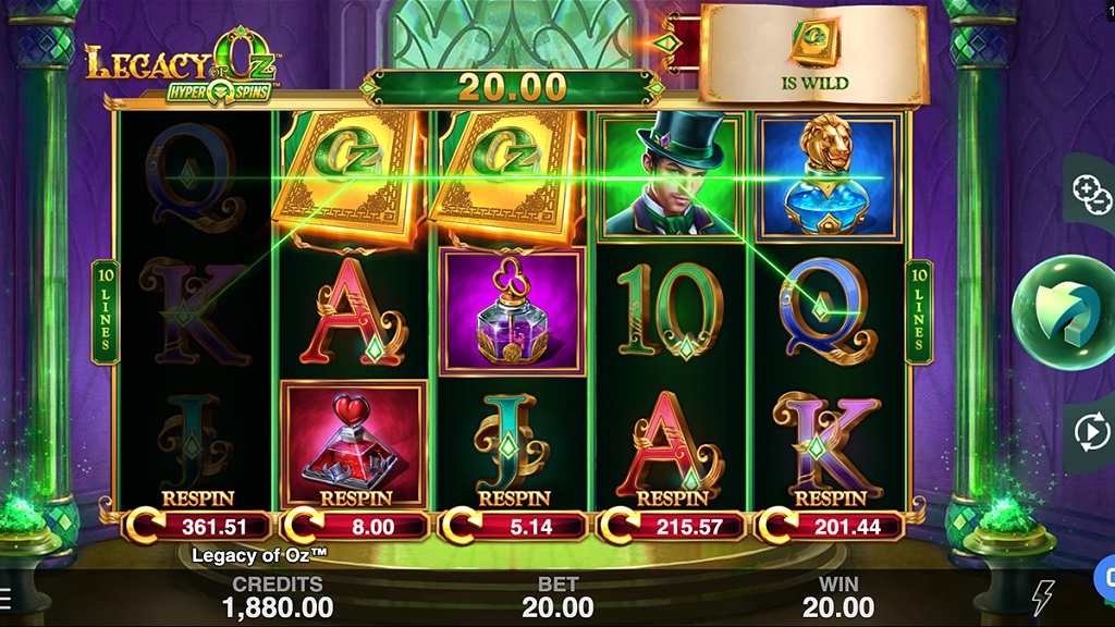 Screenshot of Legacy of Oz from Microgaming