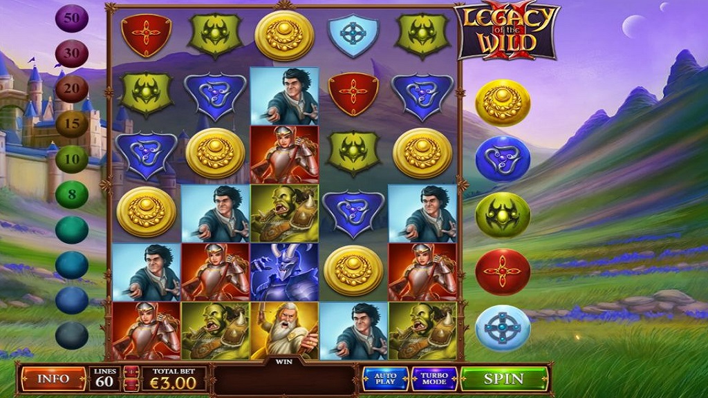 Screenshot of Legacy of the Wild 2 slot from Playtech