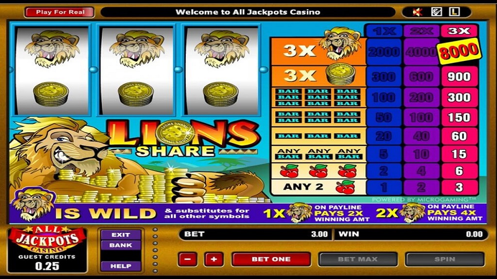 Screenshot of Lions Share from Microgaming
